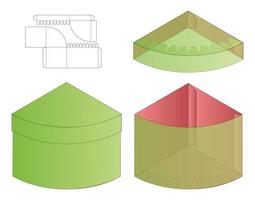 diseño de plantilla troquelada de embalaje de caja. Maqueta 3d vector