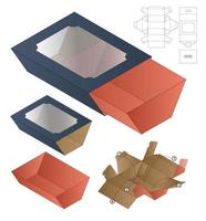 Box packaging die cut template design. 3d mock-up vector