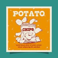 Potato chips social media banner template vector