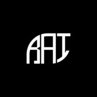 RAI letter logo design on black background. RAI creative initials letter logo concept. RAI letter design. vector