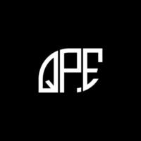 diseño de logotipo de letra qpe sobre fondo negro. concepto de logotipo de letra inicial creativa qpe. diseño de letra vectorial qpe. vector