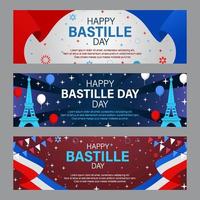 Bastille Day Festival Banners Set vector