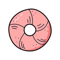 icono de donut, estilo de dibujo de ilustración vectorial. icono de esbozo de croissant para infografía, sitio web o aplicación. vector