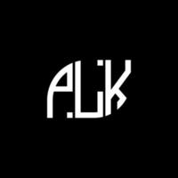 diseño de logotipo de letra plk sobre fondo negro.concepto de logotipo de letra inicial creativa plk.diseño de letra vectorial plk. vector