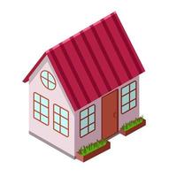 Vector illustration of a private residential house on white