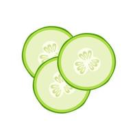 Fresh cucumber slices, vector illustration of vegetables for use in recipes, cosmetics