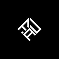 FAU letter logo design on black background. FAU creative initials letter logo concept. FAU letter design. vector