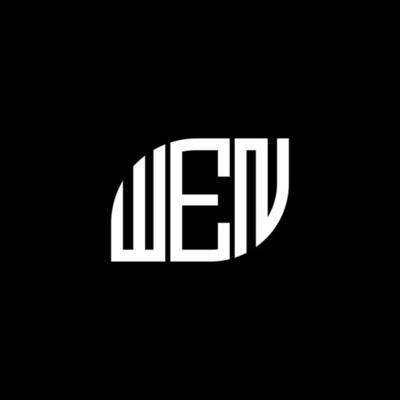 WEN letter logo design on black background. WEN creative initials letter logo concept. WEN letter design.