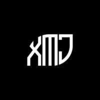 . XMJ letter design.XMJ letter logo design on black background. XMJ creative initials letter logo concept. XMJ letter design.XMJ letter logo design on black background. X vector