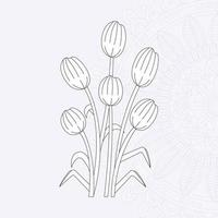 Flower Coloring page for kids vector
