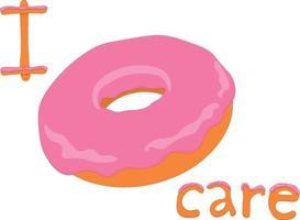 I donut care art drawing funny inscription vector illustration