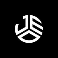 diseño del logotipo de la letra jeo sobre fondo negro. concepto de logotipo de letra inicial creativa jeo. diseño de letras jeo. vector