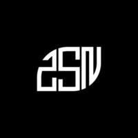 diseño del logotipo de la letra zsn sobre fondo negro. concepto de logotipo de letra de iniciales creativas zsn. diseño de letras zsn. vector
