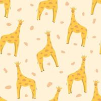 Seamless giraffe pattern, vector illustration for baby print design