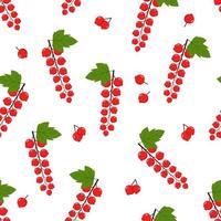 Seamless pattern of red currants, vector illustration of a bunch of berries