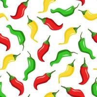 Seamless pattern of multicolored hot chili peppers. Vector illustration