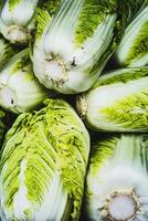 detail of Napa cabbages in stack photo