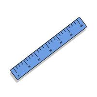 Stationery ruler on a white background isolated, vector illustration of a school concept