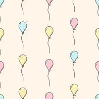 Seamless pattern of balloons, vector illustration of balloons in flight in pastel colors