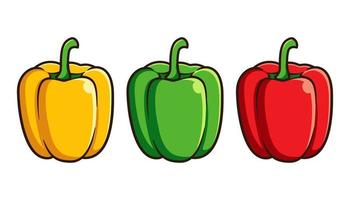 Bell peppers vector isolated on white background