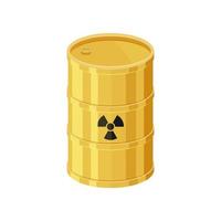 Yellow barrels vector containing radioactive waste vector, isolated on white background