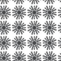 Christmas seamless pattern with snowflakes isolated on white background. Happy new year wallpaper and wrapper for seasonal design, textile, decoration, greeting card. Hand drawn prints and doodle. vector