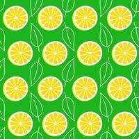 Seamless pattern with slice lemon vector