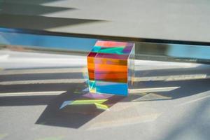 Abstract background with multicolored transparent prism photo