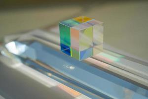 Abstract background with multicolored transparent prism photo