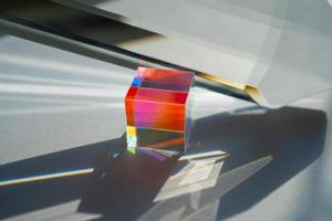 Abstract background with multicolored transparent prism photo