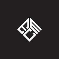 ECM letter logo design on black background. ECM creative initials letter logo concept. ECM letter design. vector