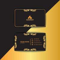 Golden foil style business card template vector