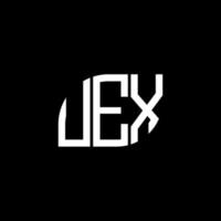 diseño del logotipo de la letra uex sobre fondo negro. concepto de logotipo de letra de iniciales creativas uex. diseño de letra uex. vector