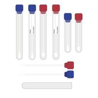 Set of medical swabs test tubes in vector