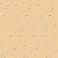 Pattern with stars and constellations on a light background in vector