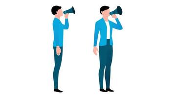 shout out, announcement or communicate with team, business character vector illustration on white background.