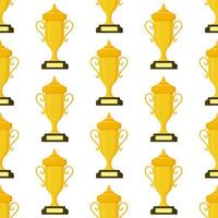 Vector illustration of the pattern of gold cups isolated on a white background.