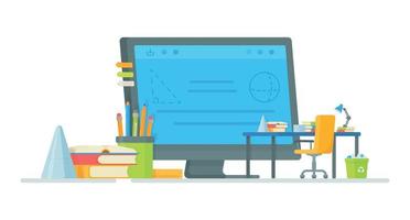 Vector illustration of online classes.