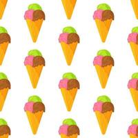 Stylized seamless pattern. Vector illustration.  Ice cream pattern.