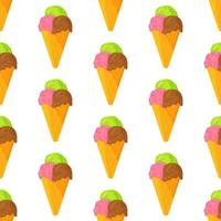 Stylized seamless pattern. Vector illustration.  Ice cream pattern.