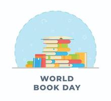 World Book Day. Vector illustration of reading books. Doing your homework. Preparing for tests.