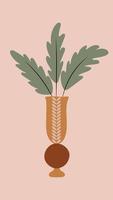 Cute Phone Wallpaper with Branches in Decorative Vase, Premium Vector