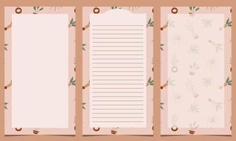 Set of blank Pages on Hand Drawn Background, To Do List, Wishlist, List, Template with space for text, Premium Vector