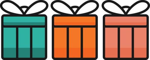 ilustración vectorial de cajas de regalo en varios colores vector