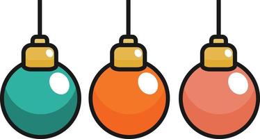 vector illustration of christmas lights, christmas decorations, on a white background