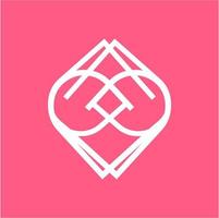 heart and loop molecular shape for company logo vector