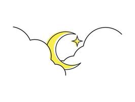 crescent moon and star design elements. Muslim islamic vector