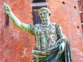 HDR Roman statue in Turin, Italy photo