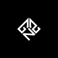 GNZ letter logo design on black background. GNZ creative initials letter logo concept. GNZ letter design. vector