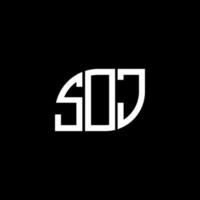 diseño de letras soj. diseño de logotipo de letras soj sobre fondo negro. concepto de logotipo de letra de iniciales creativas soj. diseño de letras soj. diseño de logotipo de letras soj sobre fondo negro. s vector